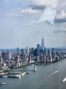 Skyline-View-Downtown-Manhattan Downtown Manhattan aus dem Helikopter