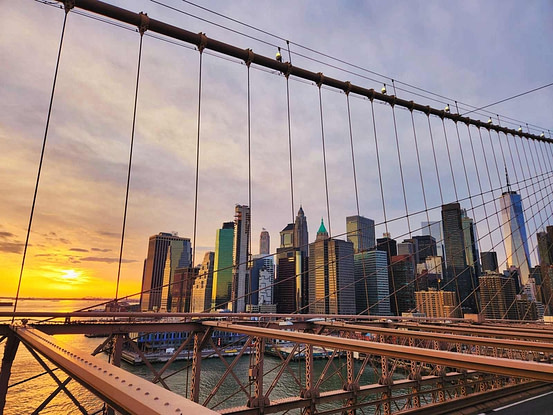 Brooklyn Bridge im Sonnenuntergang