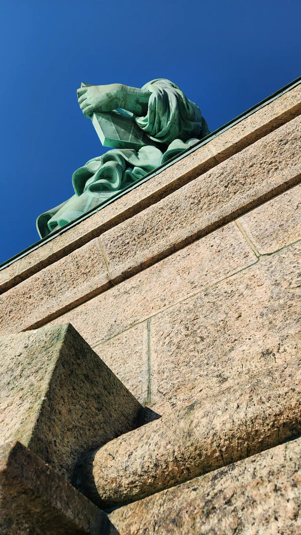 Der massive Sockel der Freiheitsstatue in New York wurde auf deutschem Beton gebaut